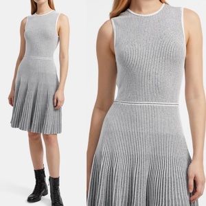 Theory Women’s Novelty Marled Pleated Prosecco Flare Dress, size Small